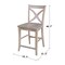 International Concepts Cosmo Counter Height Stool, 24" Seat Height, Washed Gray Taupe S09-142 - alternate 8